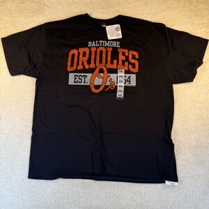 NWT‎ Baltimore Orioles MLB Baseball T-Shirt Mens 2XL Black Genuine Merchandise